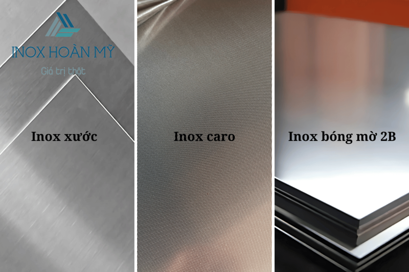 Inox xước, caro, mờ 2b